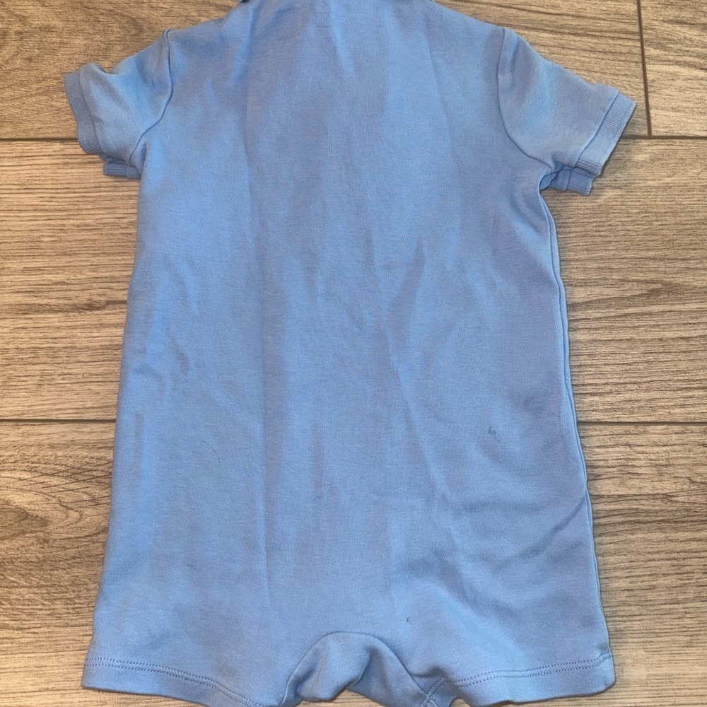 Baby Boys Short Sleeve Polo Interlock Shortall - Picture 2 of 2